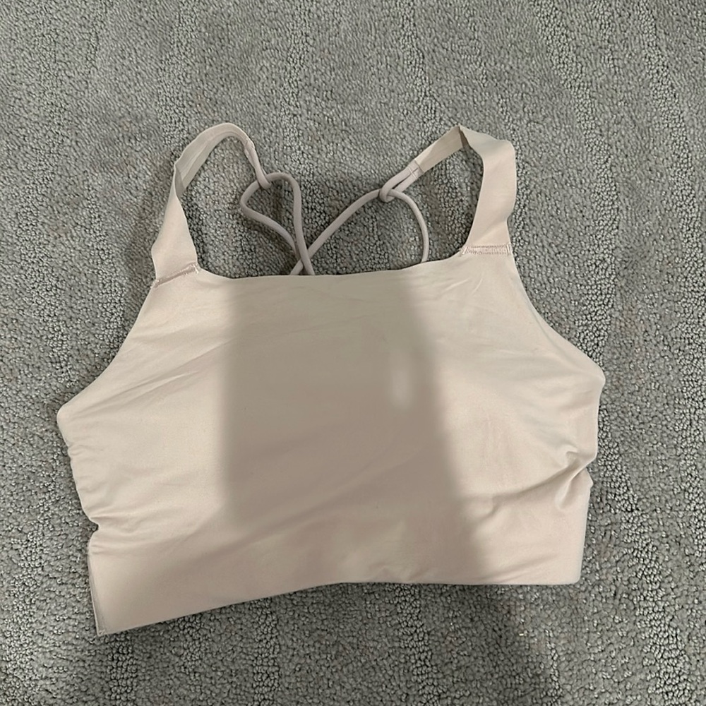 Light pink sports bra
